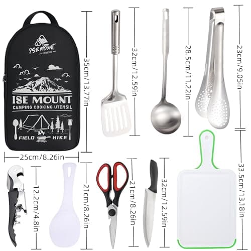 9-Piece Camping Kitchen Set with Multifunctional Cutlery Organizer, Storage Bag, and Gift for Men — view 2
