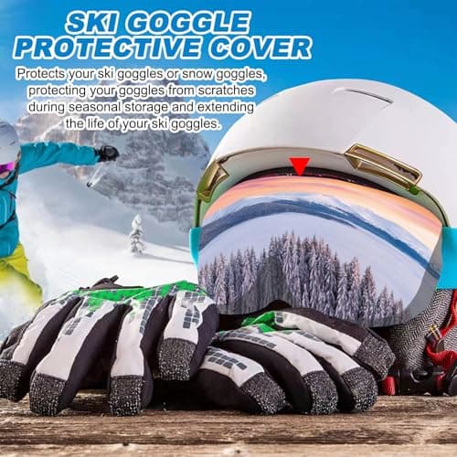 BSITSSS 2 Pcs Ski Goggle Protector Cover, Protective Goggle Cover Portable, Ski Goggle Cover Sleeve Anti-Scratch, Fashion Ski Goggles Protective Cover, Ideal for Travel and Après-ski — view 3