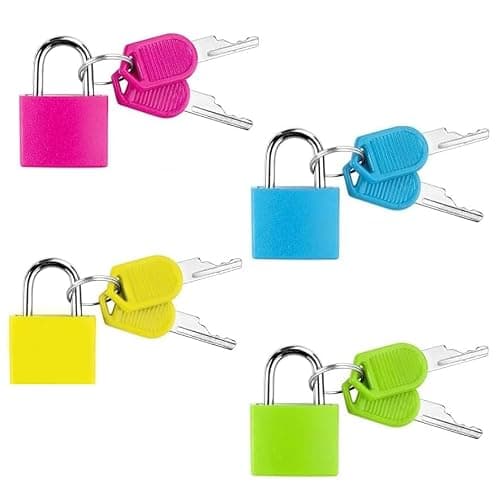 4 Pack Suitcase Locks with Keys, Small Travel Luggage Lock