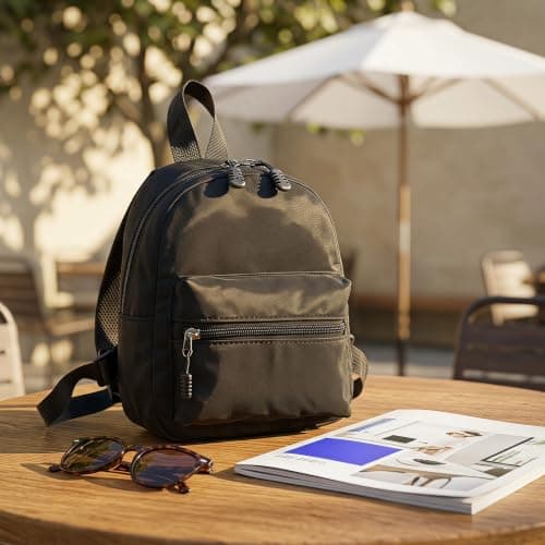 Dooaqiin Small Backpack for Women, Mini Rucksack Compact Daypack, Lightweight Black Backpack with Multiple Pockets, Adjustable Straps for Daily Use, Travel, and Commuting — view 6