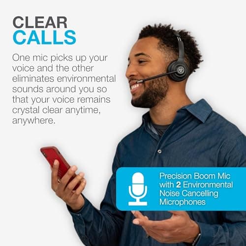 JLab Go Work 2nd Gen Wireless Headset - 55+ H Bluetooth, Mic, Multipoint — view 4