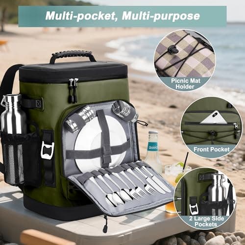 YOUNGOA 30L Cooler Backpack, Large Insulated Leakproof Cool Bag Rucksack — view 3