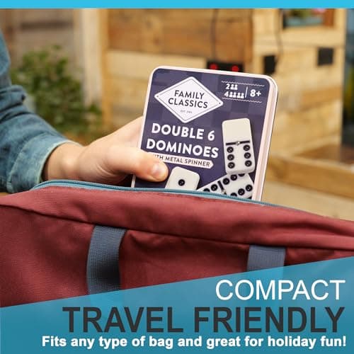 Navoys Classic Double 6 Dominoes Tin Gift Set 28 Pieces - Retro Dominoes Game for Children & Adults, Dementia Activities, Pub Game, Kids Age 8 and Above, Travel Size Design — view 4