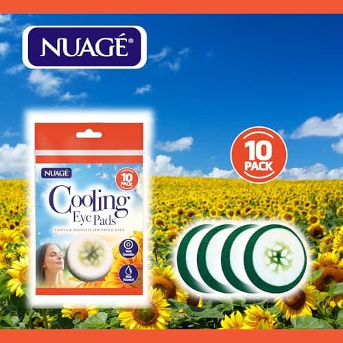 Nuage Cooling Eye Pads - Cools & Soothes Irritated Eyes | Infused with Cucumber & Vitamin E - Refresh & Revive | Suitable for Daily Use - Relax & Pamper (10 Pack) — view 2