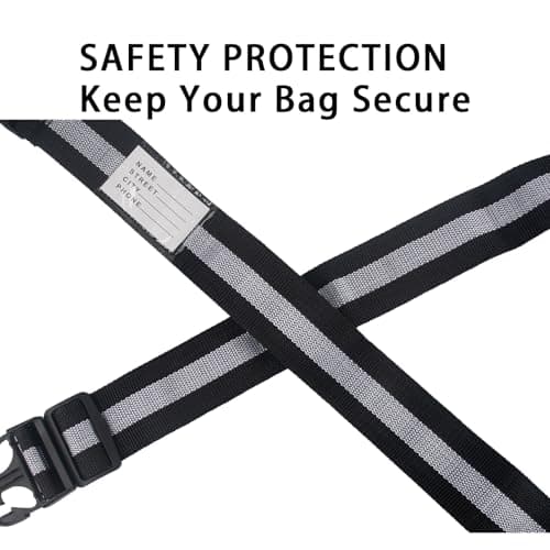 AYNKH 2 Pcs Luggage Straps with 10 Pcs Luggage Tags, Adjustable Heavy Duty Luggage Straps, Suitcase Straps, Personalised Luggage Belt Premium Accessory for Travel Bag Suitcase — view 5