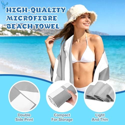 Anavasi Microfibre Beach Towels for Adults, 2 Pack 180 x 90cm 100% Recycled — view 5