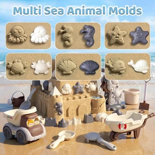 Beach Toys Set, 31pc Play Sand Toys for Toddlers, Outdoor Fun Sand Tools for Kids, Girls Boys Summer Beach Games, Collapsible Bucket and Spade Set ,Summer Outdoor Travel Toys for Kids Toddlers Girls — view 6