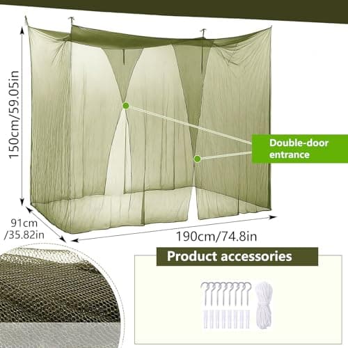 Friendly Mosquito Net for Hiking, Mosquito Net for Sleeping Bag or Tent, Easy to Pack and Carry, Travel Mosquito Net with 3 Color Options, Large Outdoor Net, Camping Tent, Perfect for Polyester — view 6