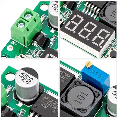 RUNCCI-YUN Set of 2 Adjustable DC Step Down Power Supply Converter, 4-40V Input to 1.25-37V Output Voltage Regulator with LED Voltmeter for DIY Arduino — view 5