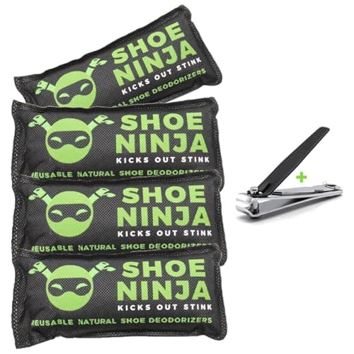 Shoe Ninja Shoe Deodoriser, Shoe Odour Eliminator, Football Boot, 4 Pack