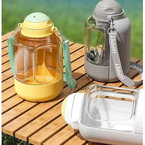 kikxj-Large Portable Dog Water Bottle Walking Drinking Cup 1000/1500ml Foldable Portable Leak Proof Lightweight Water Dispenser Drinking Bowl Bottles For Pet Outdoor Travel(Gray,1000ml) — view 5