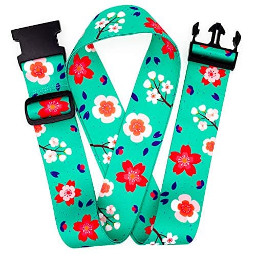 Teeoff Luggage Straps Suitcase Belts Travel Bag Accessories Adjustable (Sakura Mint- 2 Pack, 220CM) — view 4