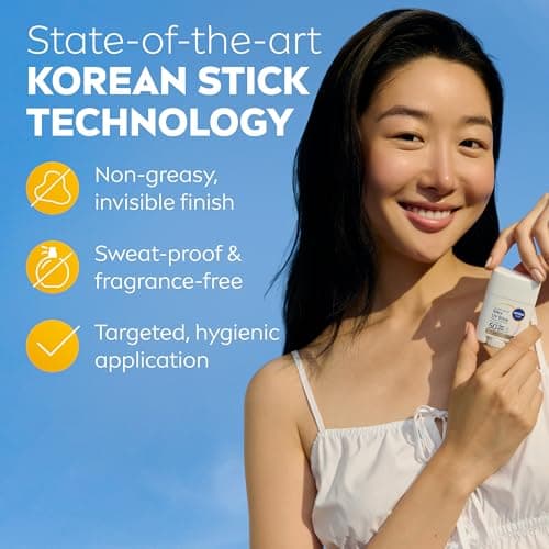 NIVEA SUN Breathable UV Specialist Silky UV Sun Stick SPF 50+ (15g), Lightweight and Non-Greasy Sunscreen, Invisible on All Skin Tones, Korean Stick Technology — view 3