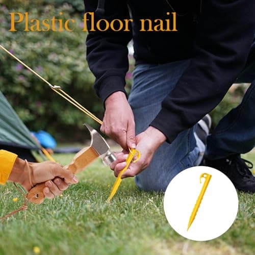 YGCQFH 24pcs Heavy Duty Plastic Tent Pegs, Durable & Lightweight, Ideal for Camping, Caravans, Gardens, 14.5cm Length, 24pcs Set — view 6