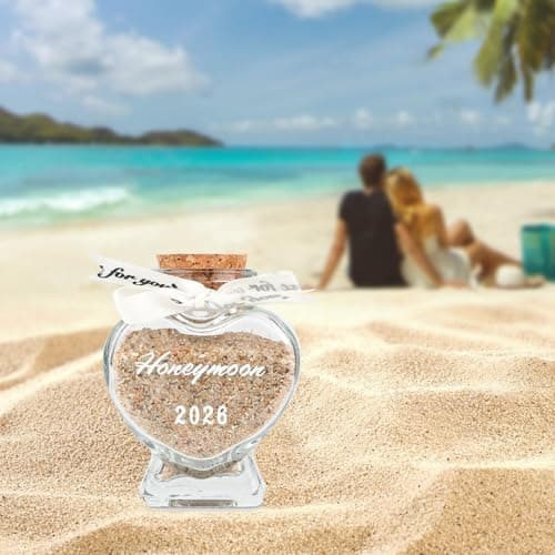 Honeymoon Sand Keepsake Jar 2026 - Honeymoon Gift for Newlywed - Bridal Shower, Wedding, Engagement,Travel Gifts for Bride (with gift box) (Honeymoon Jar 2026) — view 4