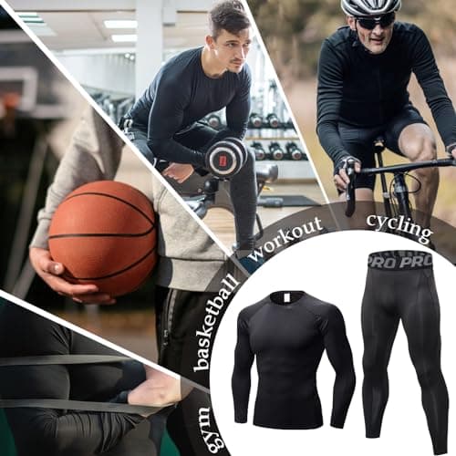 LNFINTDO Thermal Underwear for Men Long Johns Base Layer Compression sets — view 6