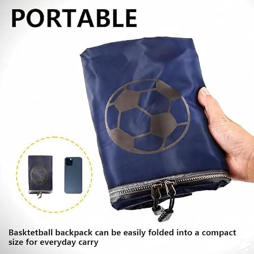 SFBSFL Oxford Drawstring Sports Backpack with Separate Shoe & Ball Compartment, 2 Water Bottle Mesh Pockets, Waterproof Gym Bag for Basketball Football Volleyball Gym Travel Men Women — view 6