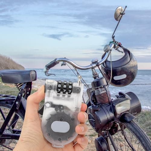 Portable Coded Bike Lock with Three Digit Password and Steel Wire — view 5
