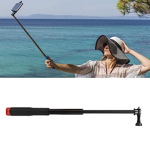 TYCIONG Action Camera Cellphone Selfie Stick Lightweight Portable Selfie Stick for Travel Outdoor Activities (Orange) — view 5
