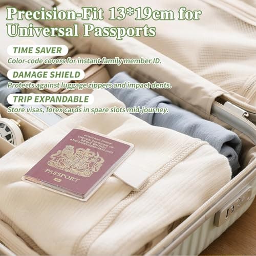 4 Pack Transparent & Non-Scratch Frosted PVC Holders | Waterproof Passport Cover for UK British Passports | Secure Fit Travel Good Helper with Dustproof Protection (PVC) Not Valid for Irish Passports — view 5