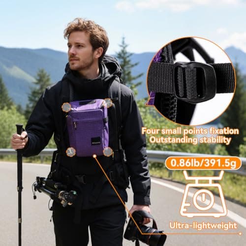 HIKEMAN Shoulder Bag Case for Camera - Waterproof Shockproof Camera Bag,Detachable Strap for Daily Use,Outdoor Activities,Travel,Mountain Climbing (Black) — view 6