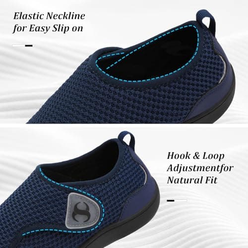 JOINFREE Womens Comfort Walking Shoes Wide Fit Casual Flats Navy Blue — view 2