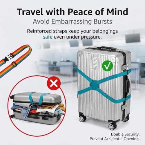 Kaaeiccr Adjustable luggage straps for suitcases, Security Belt Travel Set — view 2