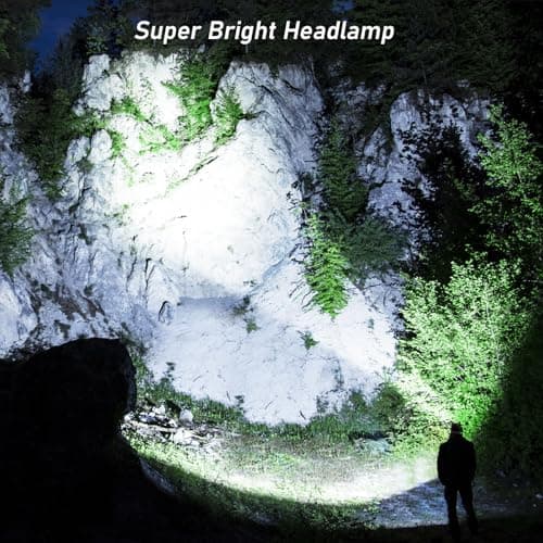 Blukar Head Torch Rechargeable,8000L Super Bright Headlamp-3 Lights 5 Modes — view 2