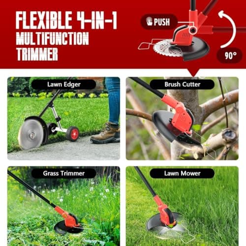 Lacoco Cordless Strimmer 800W Brushless Grass Trimmer 12" Cutting Width — view 4