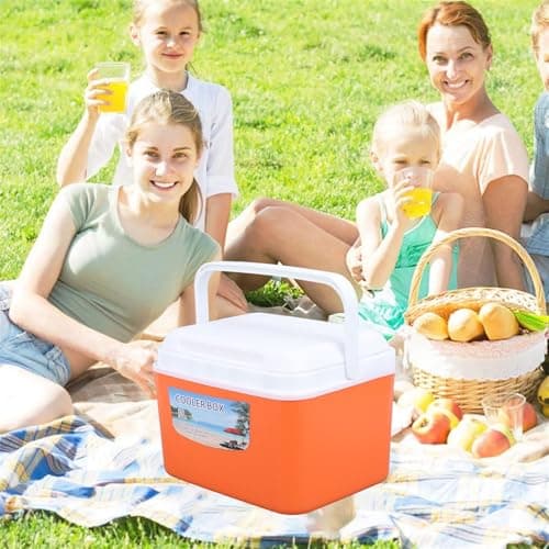 Stylebest 5L Portable Cooler Box, Large Capacity Hard Cooler with Premium Insulation Material and Portable Handle, for Travel Camping Picnic Car Outdoor Activities (Orange) — view 4