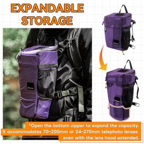 HIKEMAN Shoulder Bag Case for Camera - Waterproof Shockproof Camera Bag,Detachable Strap for Daily Use,Outdoor Activities,Travel,Mountain Climbing (Black) — view 2