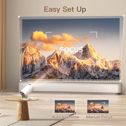 WEMI Mini Projector, Smart Projector WiFi 6 Bluetooth, Native 720P 4K Support, Portable Small Home Cinema for Bedroom & Outdoor, Ceiling, Wireless, Android TV, Phone Mirroring, Movie, HY300Pro — view 6