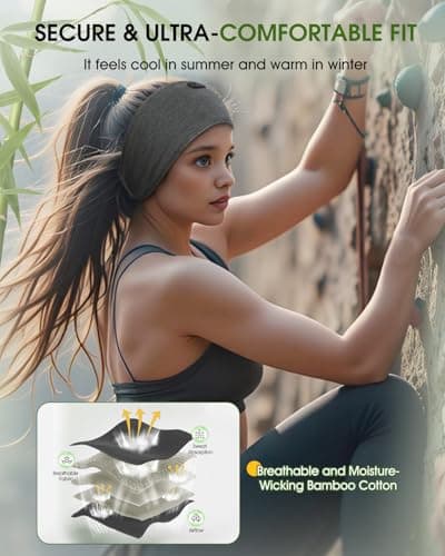 MUSICOZY Organic Bamboo Cotton Sleep Headphones for Side Sleepers — view 5