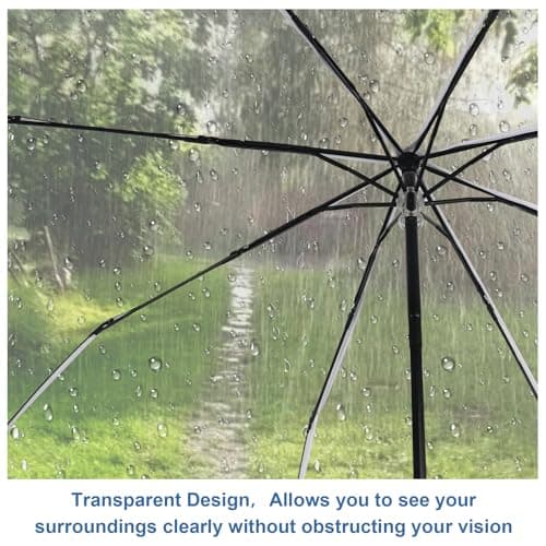 YANGUN 2 Pack Transparent Umbrella, See Through Umbrella for Events Walking Handbag Travel, for Rain Men and Women, Rainproof, Windproof, See Through — view 4