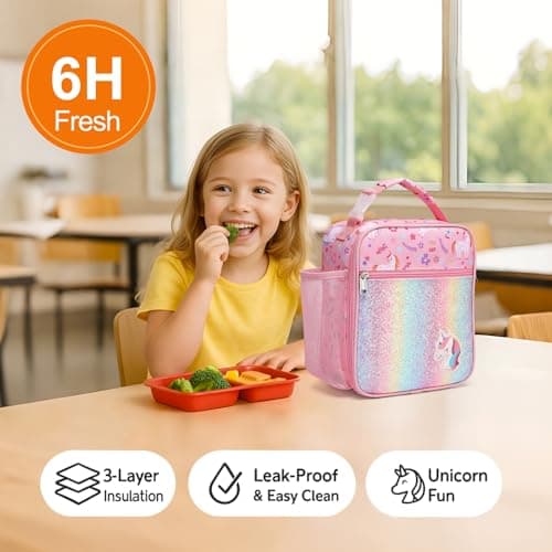 Bagseri Kids Lunch Bag for Girls - Insulated Kids Lunch Box for School — view 2