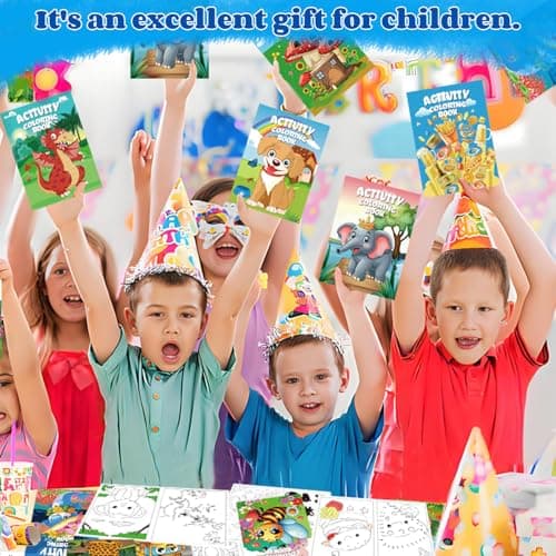 Aannanl 24 Pack Mini Colouring Books for Party Bags with 8-in-1 Crayons — view 5