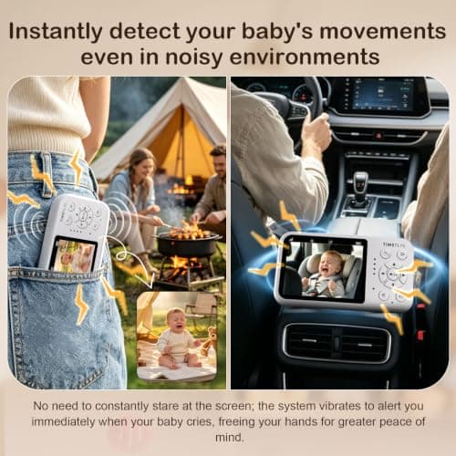 TimeFlys Video Baby Monitor, Both Units Rechargeable, Outdoor Use For Camping, Car Camera Usage, Camera 40-hour Battery, Night Vision, 2-Way Audio, Lullabies, No WiFi Required, Model Z280L,2.8" Screen — view 6