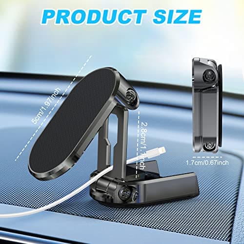 AXFEE Car Phone Holder, Folding Magnetic Phone Holder For Cars(Black) — view 3