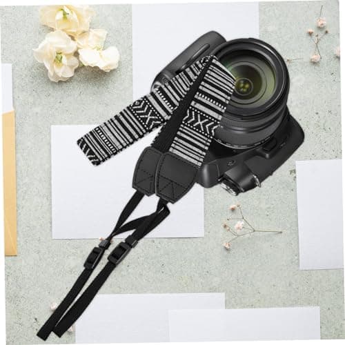 Black Canvas Camera Shoulder Strap with Quick Release Buckle for Dslr — view 4