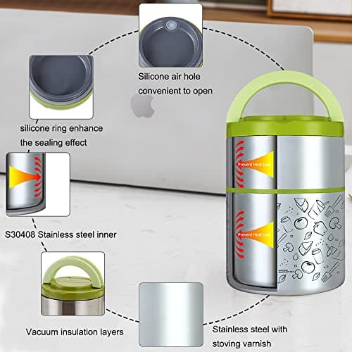 Lille Home Insulated Food Flask, Vacuum Insulated Lunch Box, 950ml — view 4