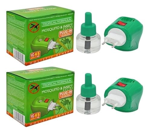 Plug‑In Mosquito Repellent & Insect Killer (2 Pack) for Home & Travel, Up to 45 Nights Protection per Refill, Includes Plug‑In & Refill Bottle – Exclusive AG Total Health Bundle
