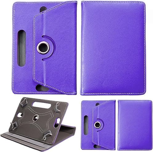 World biz Universal 8 inch Tablet Case, PU Leather Stand Case Folio Cover 360° Rotating Case Fits for All 8.0" Inch Samsung, Lenovo, Acer, Huawei, Sony, iPad, Toshiba Android Tablets (Purple)