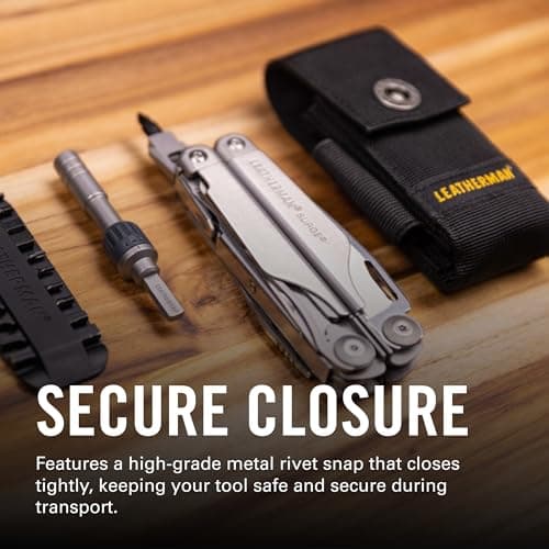 Leatherman Nylon Sheath with Pockets - Holster for Charge, Crunch, Rebar, Rev, Skeletool, Wave & Wingman, Black, Medium — view 5