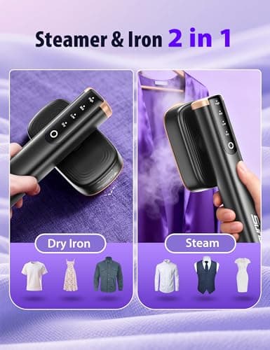 Sundu Steamer, 15s Heat-up, 180ml, Gloves, 35min for Travel & Home,Jet Black — view 3