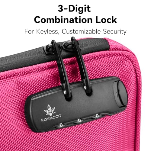 KOSMCCO Beach Locking Bag, 9x7.5 Inch Portable Safe for Phone, Wallet, Keys | Anti-Theft Locking Travel Pouch for Pool, Vacation, Rose Red, 9x7.5x0.75 inches — view 4