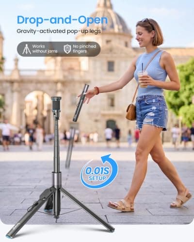 LOXP 67'' Phone Tripod with Remote, 0.01s Auto-Open for Content Creator — view 2