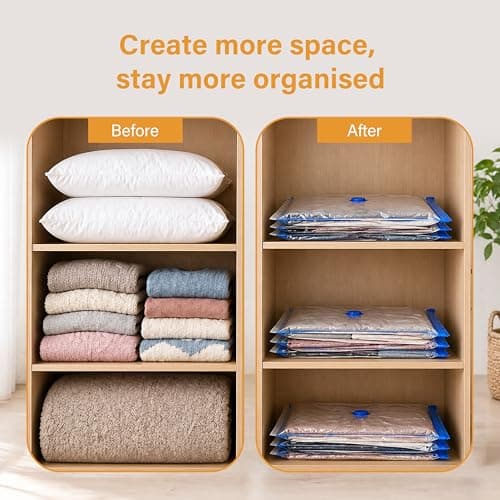 DID Jumbo Vacuum Storage Bags 70cm x 100cm for Clothes, Blankets & Bedding, Space Saving Compression Bags Reduce Volume by 80%, Airtight Reusable Vacuum Seal Bags for Travel Home Storage — view 4