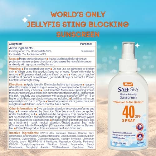 Safe Sea Sunscreen with SPF40 Spray. Eco-friendly Sunscreen. (40SPF Adults 4OZ) 2 Pack (2-pack) — view 2