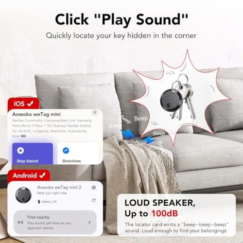 Air Tracker Tags Bluetooth Item Finder-4Pack，Compatible with Android(Find Hub) & iOS(Find My), Replaceable Battery, IP67 Waterproof, Suitable for Luggage, Bags, Wallets, Backpacks, Keys Tracking Tag — view 3