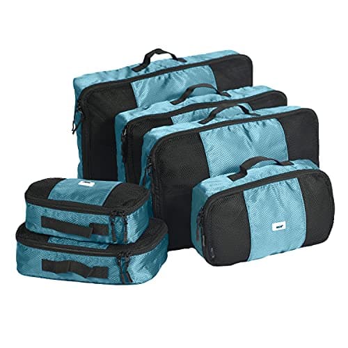 ANSIO Packing Cubes for Suitcase, 6-Piece Travel Luggage Organiser Set,Teal